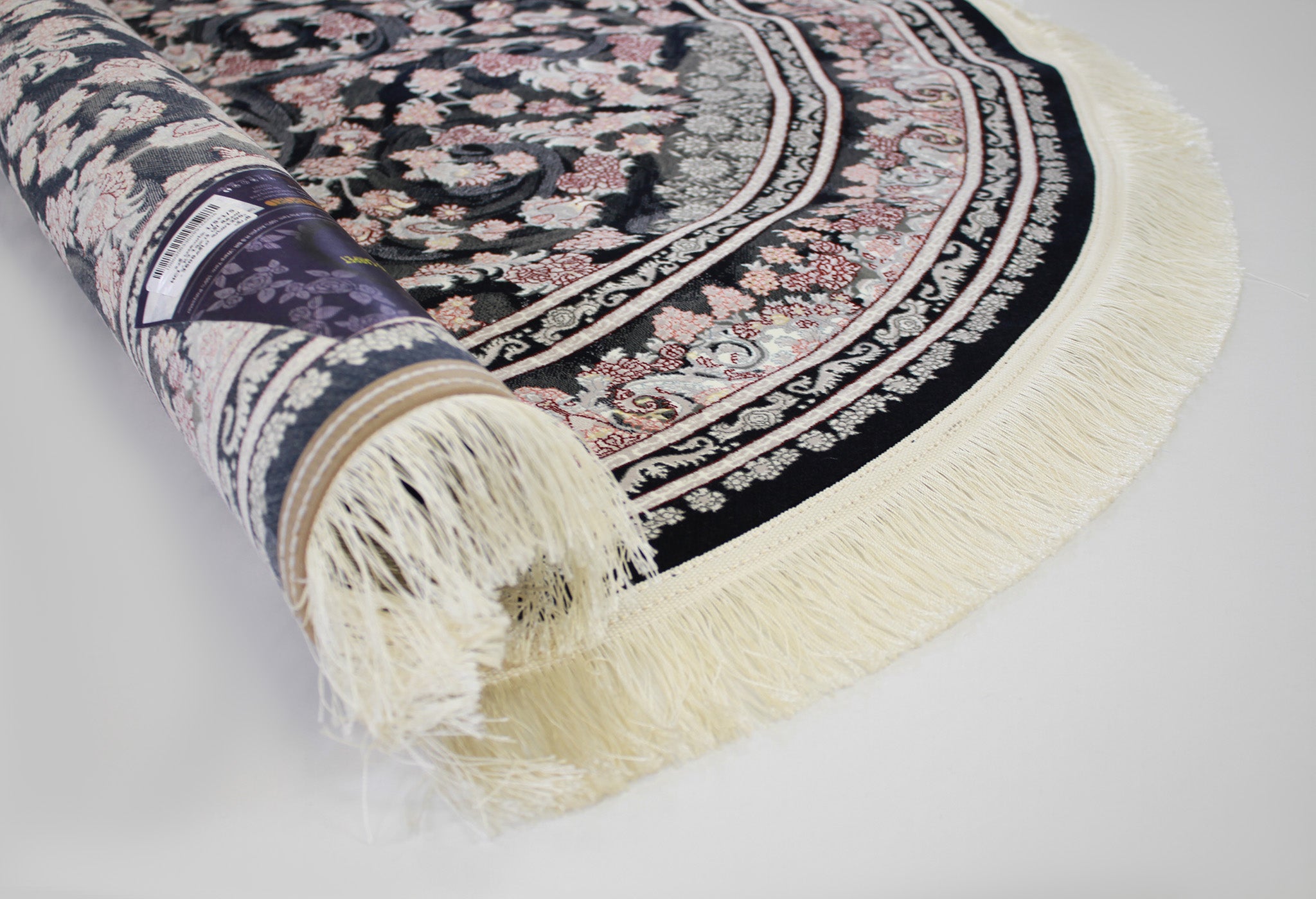 Jasmine 3179 Dark Blue Traditional Round Rug