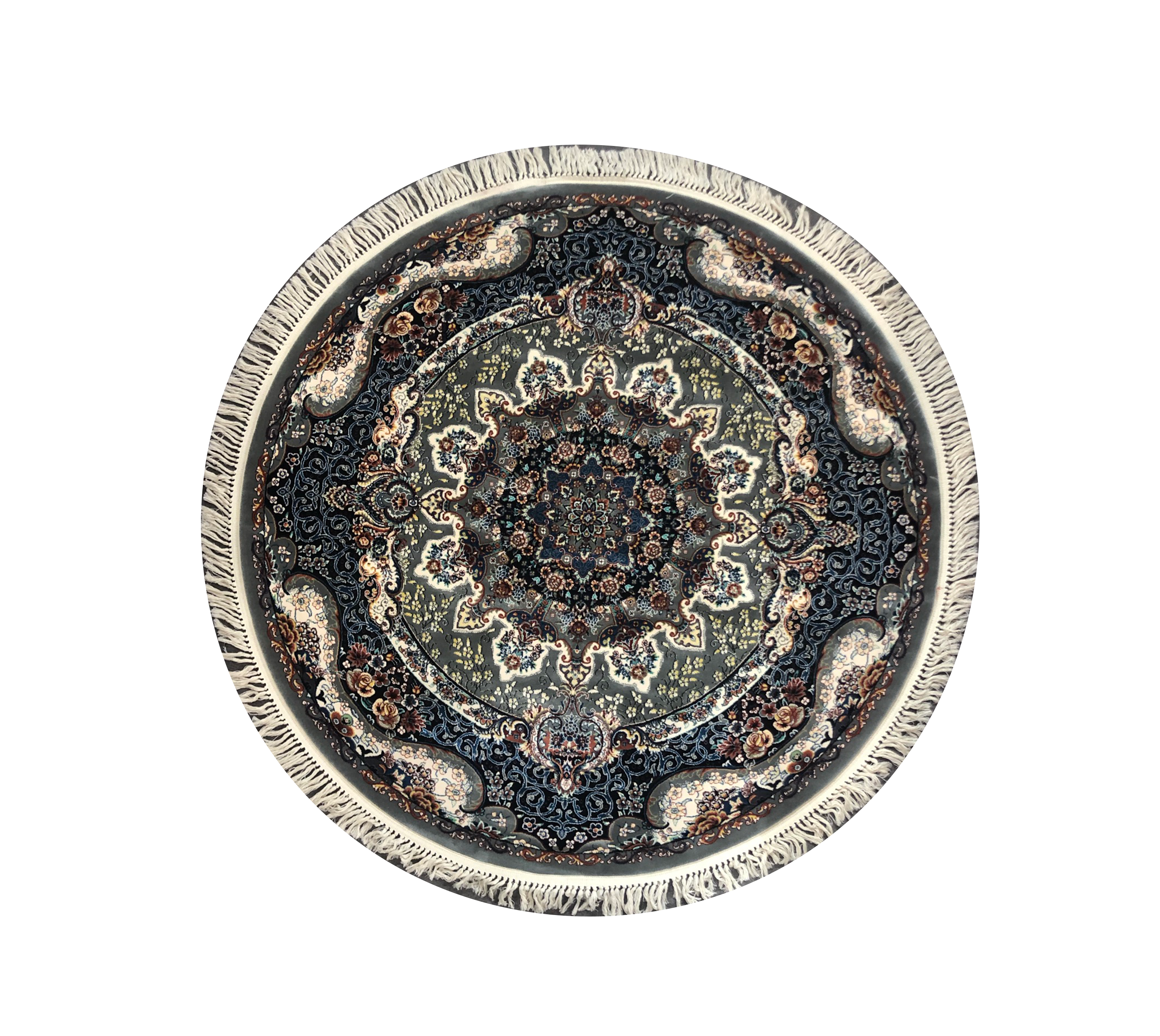 Zomorod 25038 Grey Round Traditional Rug