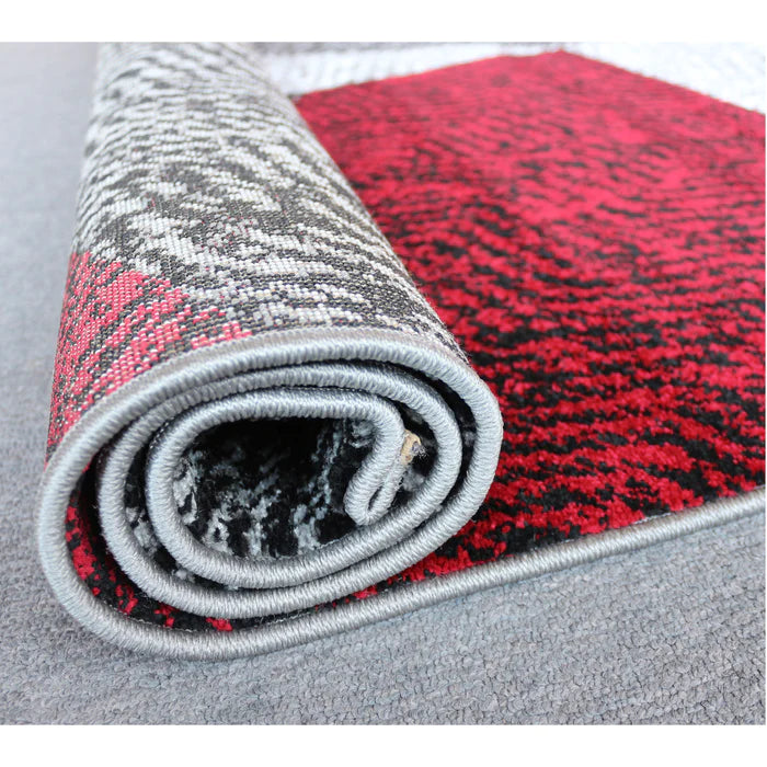 Jasmine Fe158 Grey Red Modern Rug