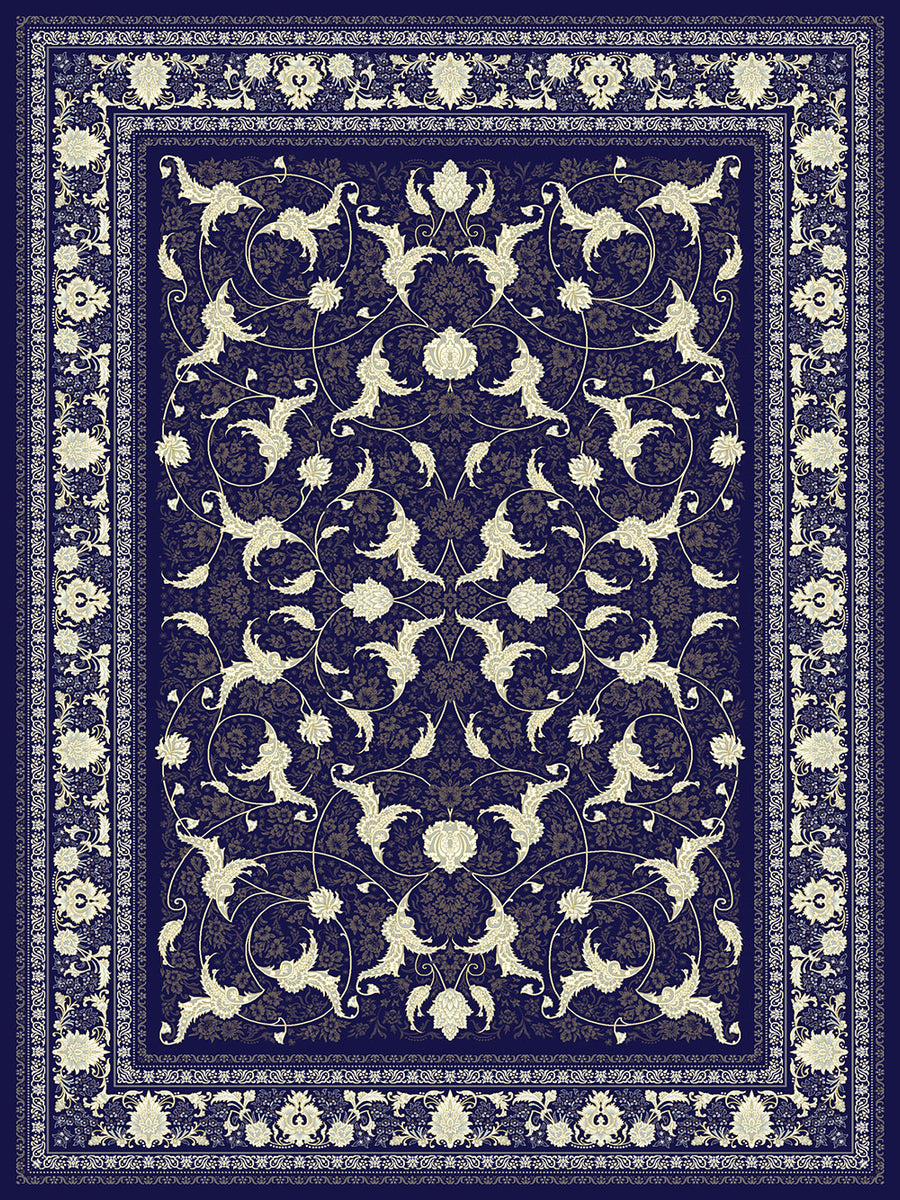 Mashad 722621 Dark Blue Traditional Persian Area Rug – Amazing Rugs