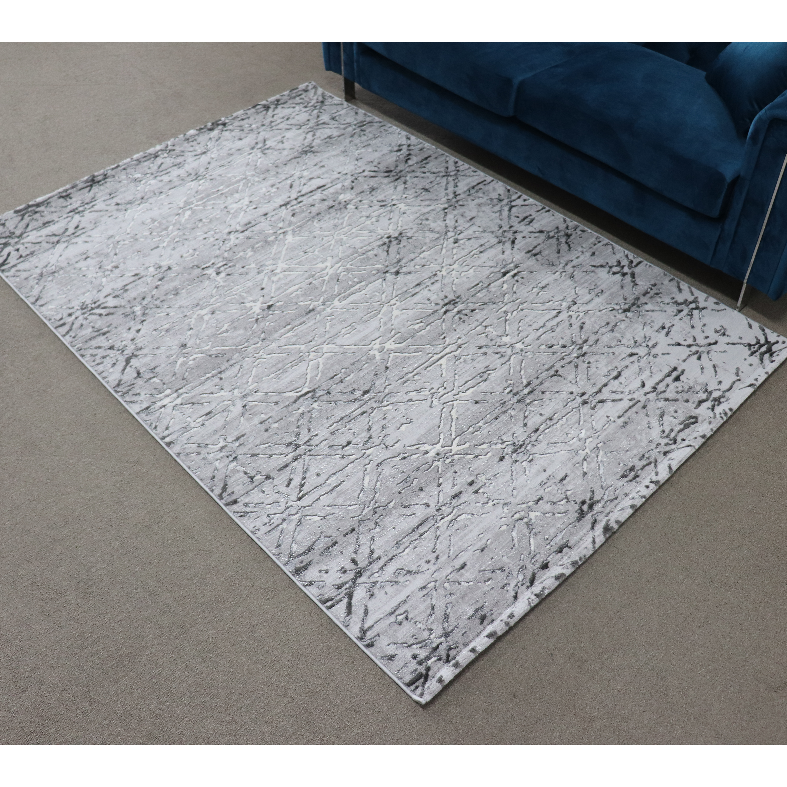 Almira He371 L.Grey Grey Modern Rug