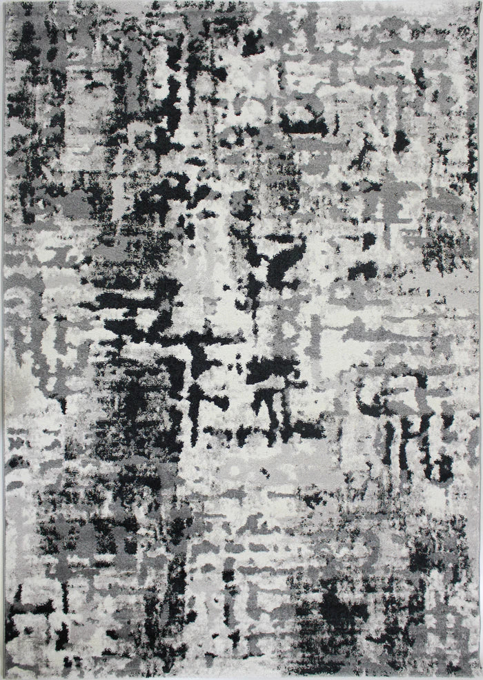 Roma R7641A-White/D Grey Modern Rug