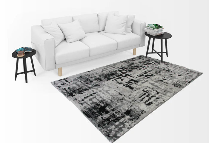 Roma R7641A-White/D Grey Modern Rug