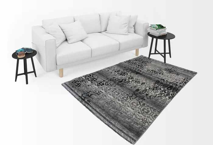 Roma R7642A-White/D Grey Modern Rug