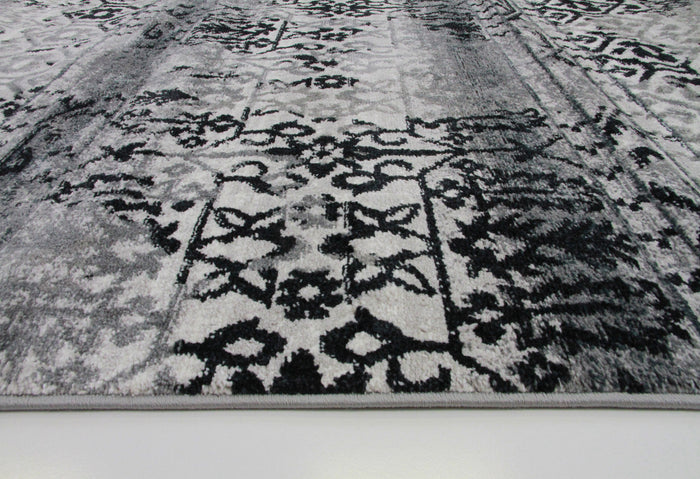 Roma R7642A-White/D Grey Modern Rug