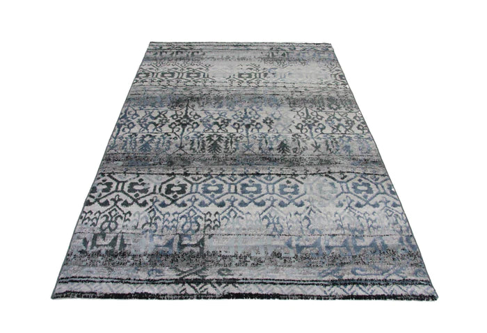 Roma R7642A-White/D.Blue Modern Rug