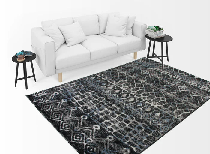 Roma R7646A-Black/D.Blue Modern Rug