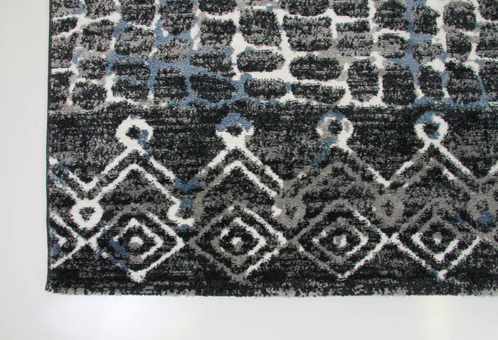 Roma R7646A-Black/D.Blue Modern Rug