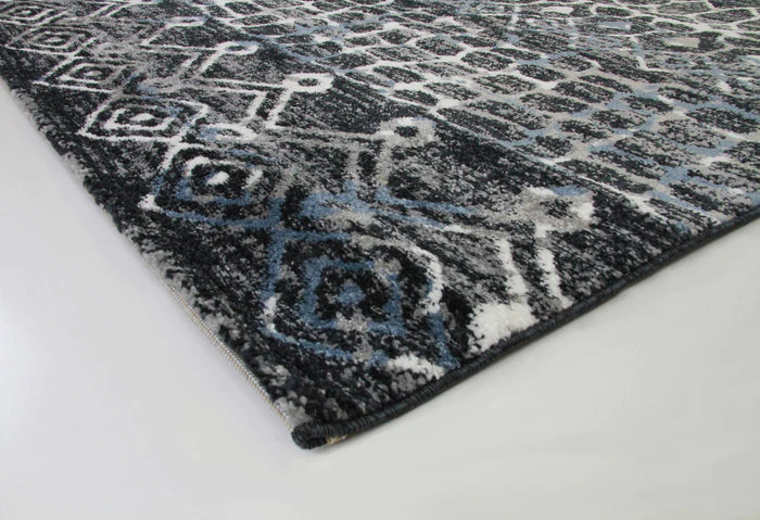 Roma R7646A-Black/D.Blue Modern Rug