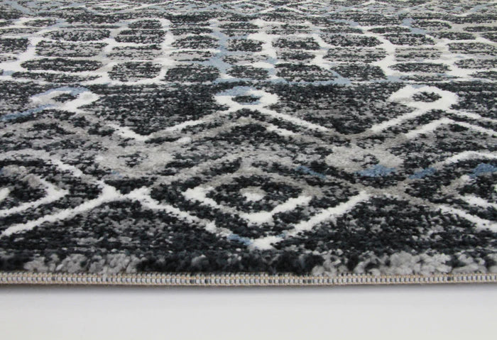 Roma R7646A-Black/D.Blue Modern Rug