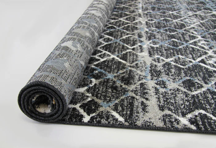 Roma R7646A-Black/D.Blue Modern Rug