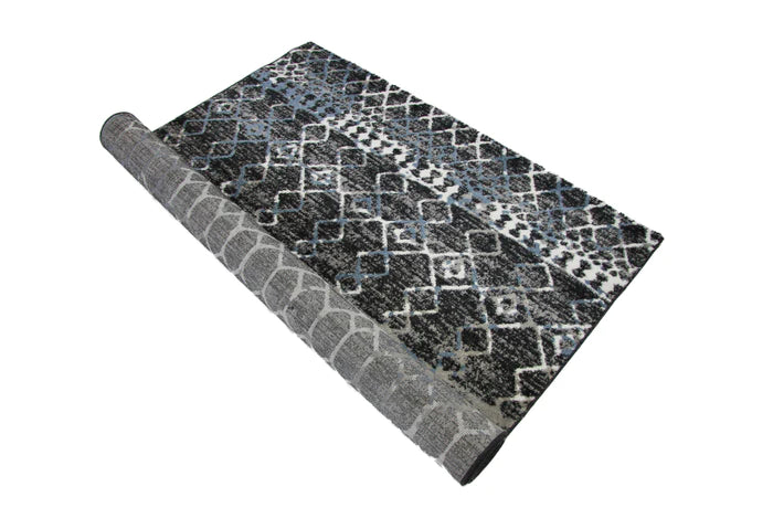 Roma R7646A-Black/D.Blue Modern Rug