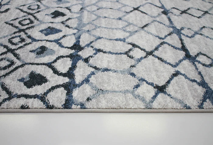 Roma R7646A-White/D.Blue Modern Rug