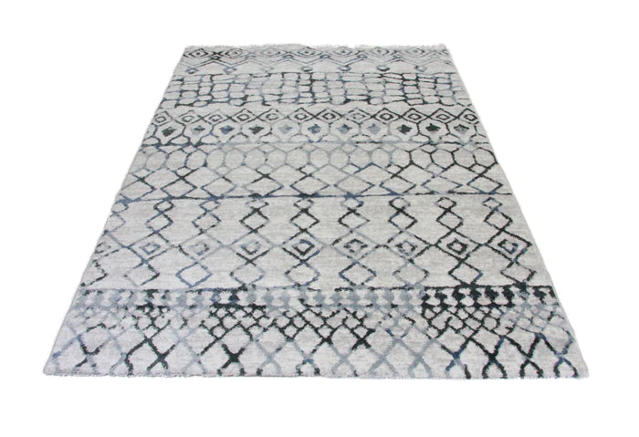 Roma R7646A-White/D.Blue Modern Rug