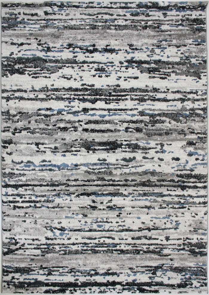 Roma R7648A-White/D.Blue Modern Rug