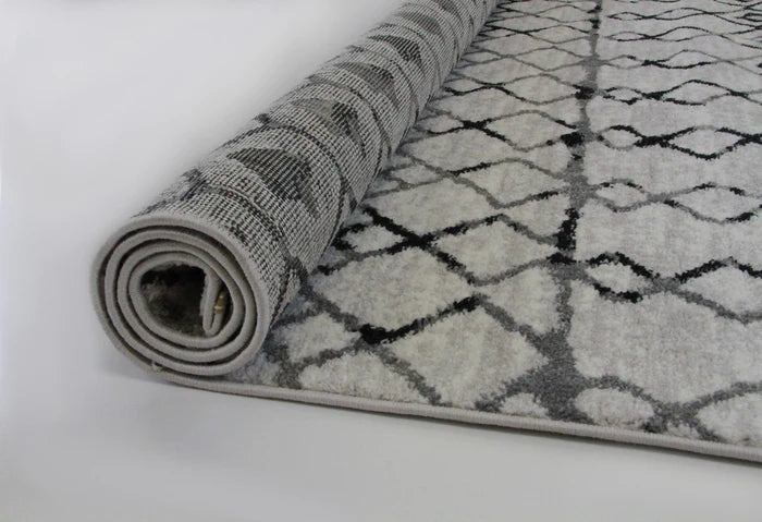 Roma R7646A-White/D.Grey Modern Rug