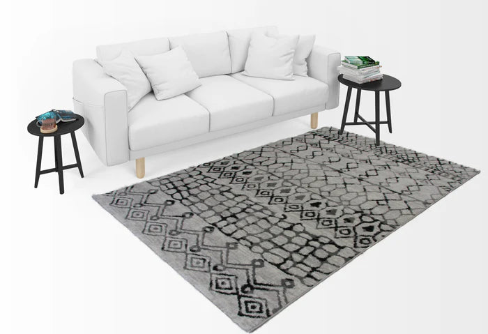 Roma R7646A-White/D.Grey Modern Rug