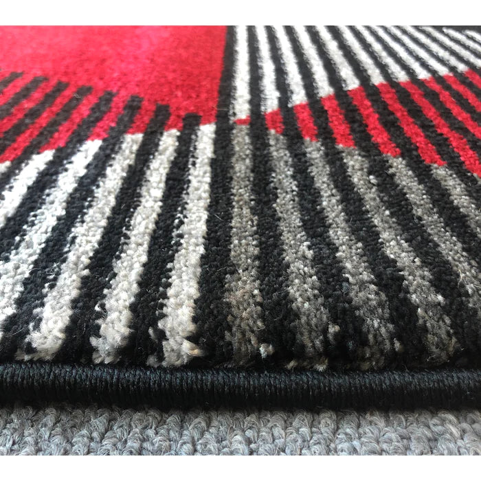 Feary FE424Fe424 Black Red Modern Rug