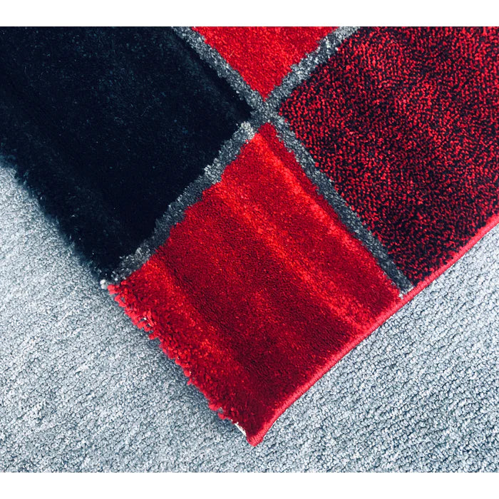 Feary G9128 Red Black Modern Rug