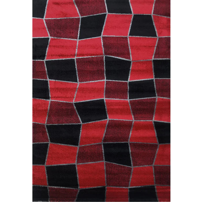 Feary G9128 Red Black Modern Rug