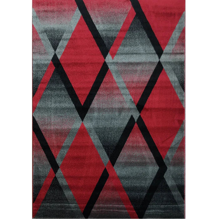 Feary G9144 Red Dark Grey Modern Rug