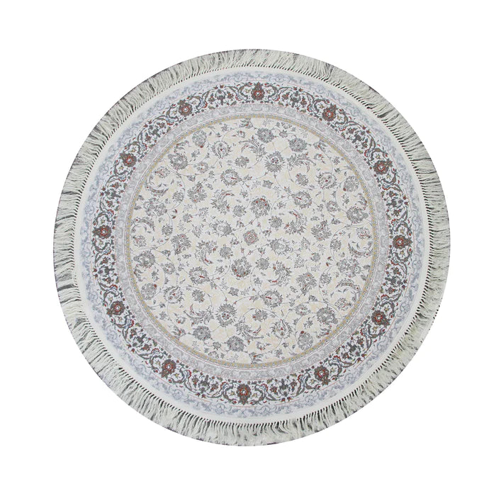 Zartosht 4819 Cream Round Persian Traditional Rug