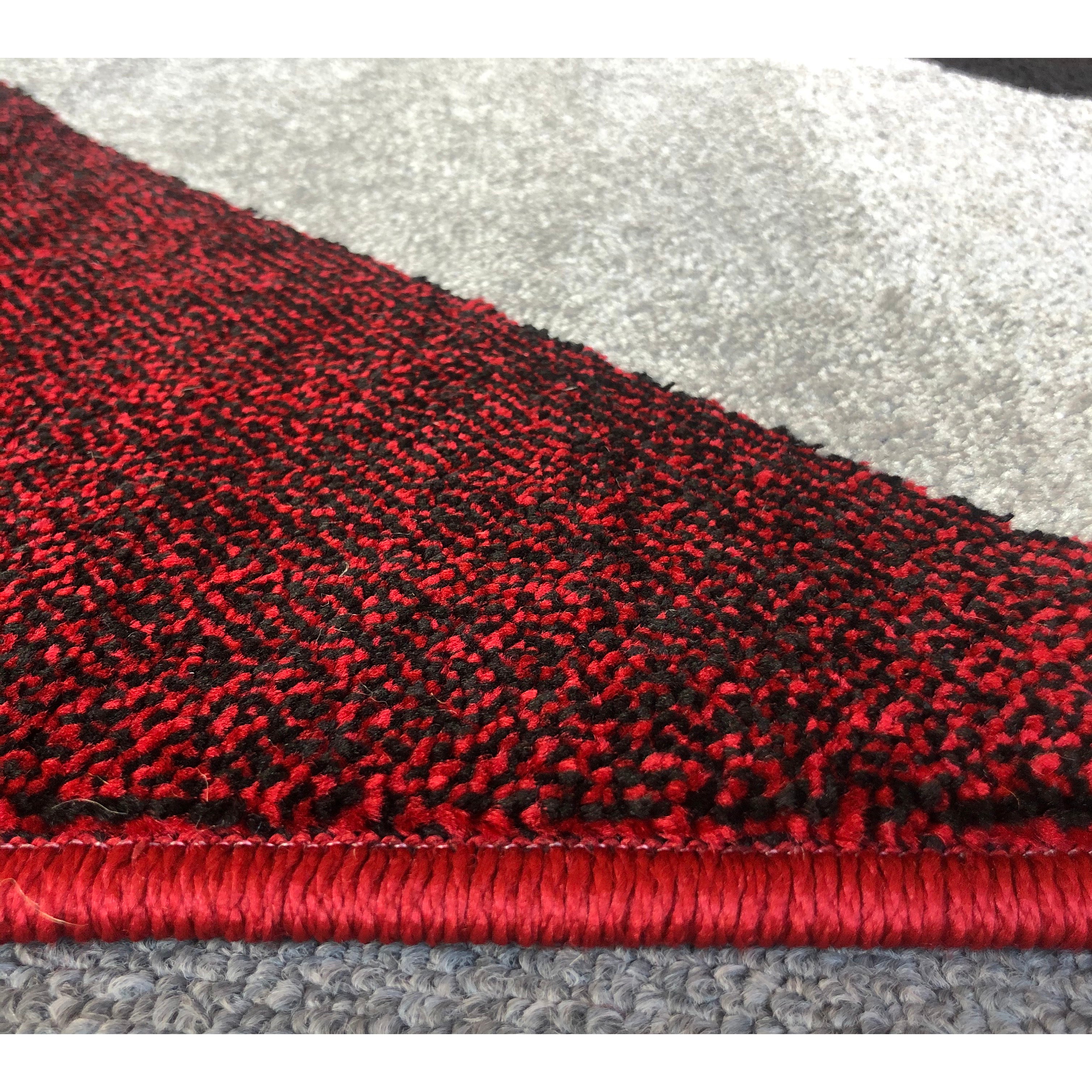 Jasmine FE158 Dark Red Black Modern Rug