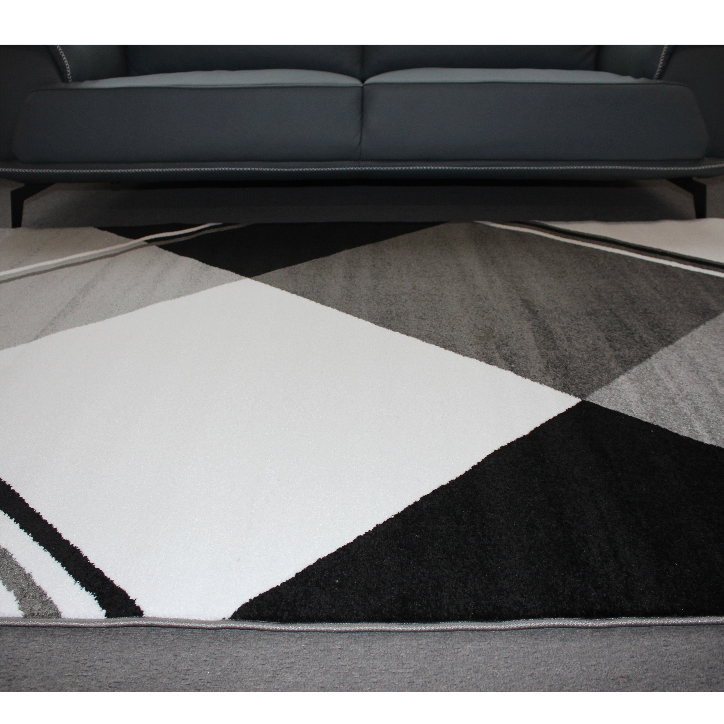 Jasmine Fe398 Grey Dark Grey Modern Rug