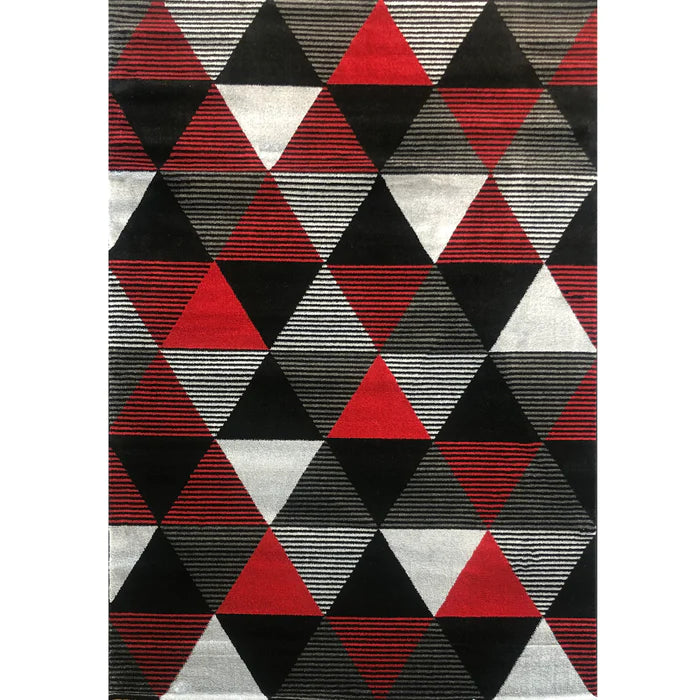 Feary FE424Fe424 Black Red Modern Rug