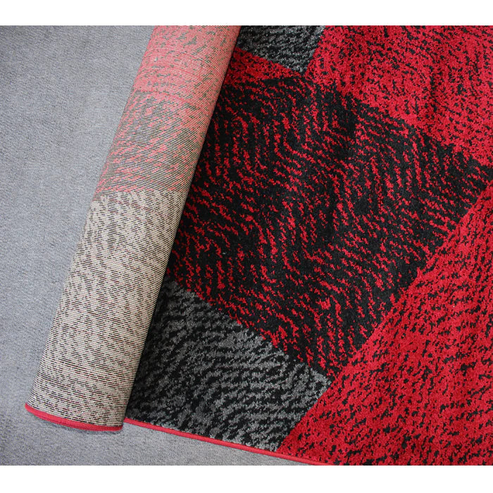 Jasmine FE158 Red Black Modern Rug