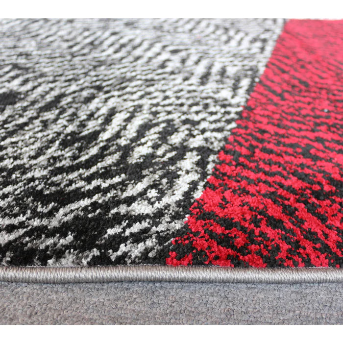 Jasmine Fe158 Grey Red Modern Rug