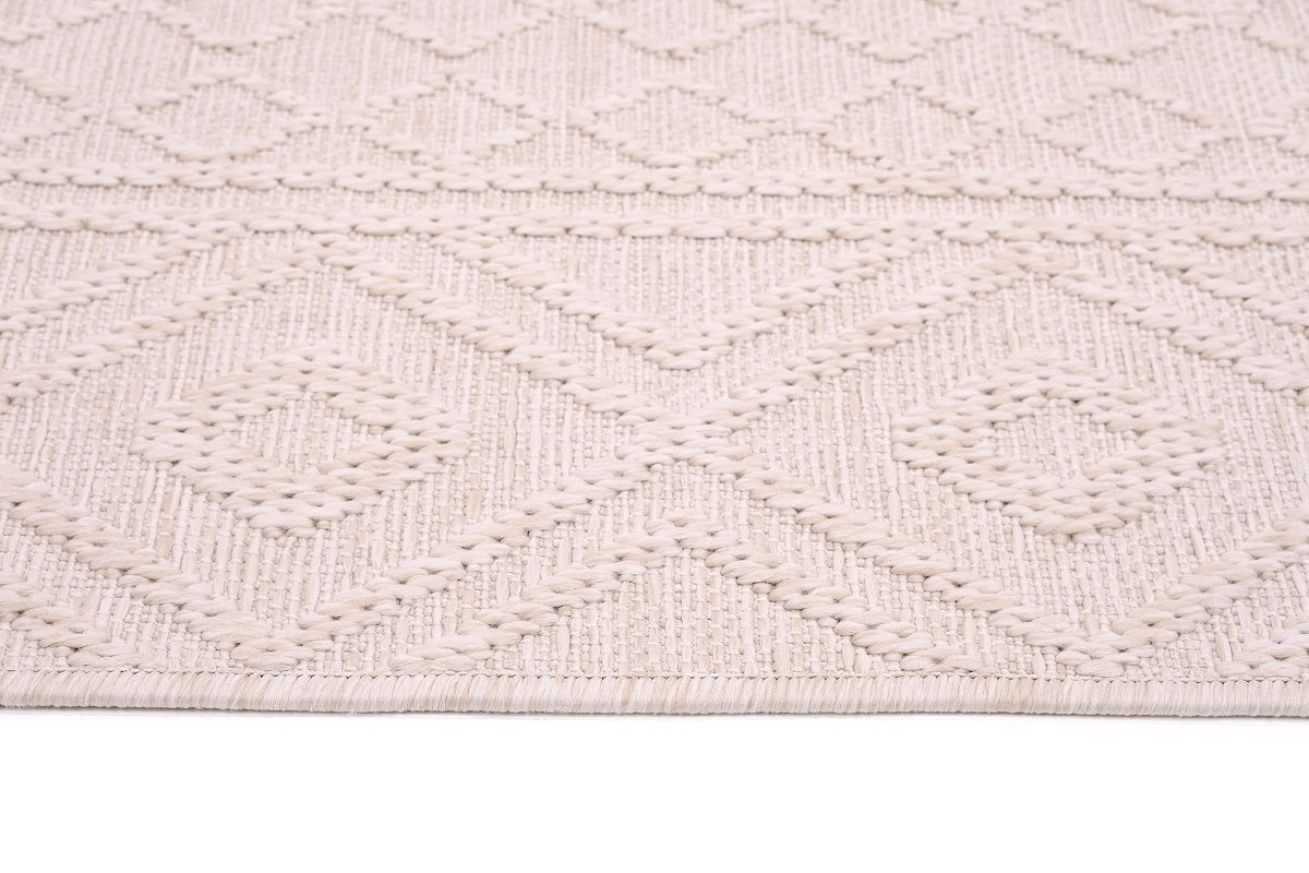 Sandra E7220 Cream Modern Area Rug For Living Room, Bedroom