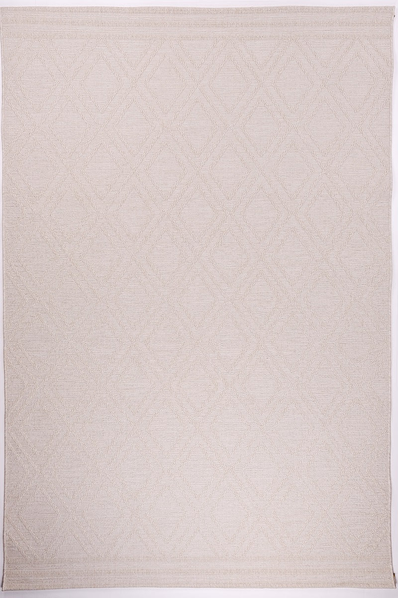 Sandra E7215 Cream Modern Area Rug For Living Room, Bedroom