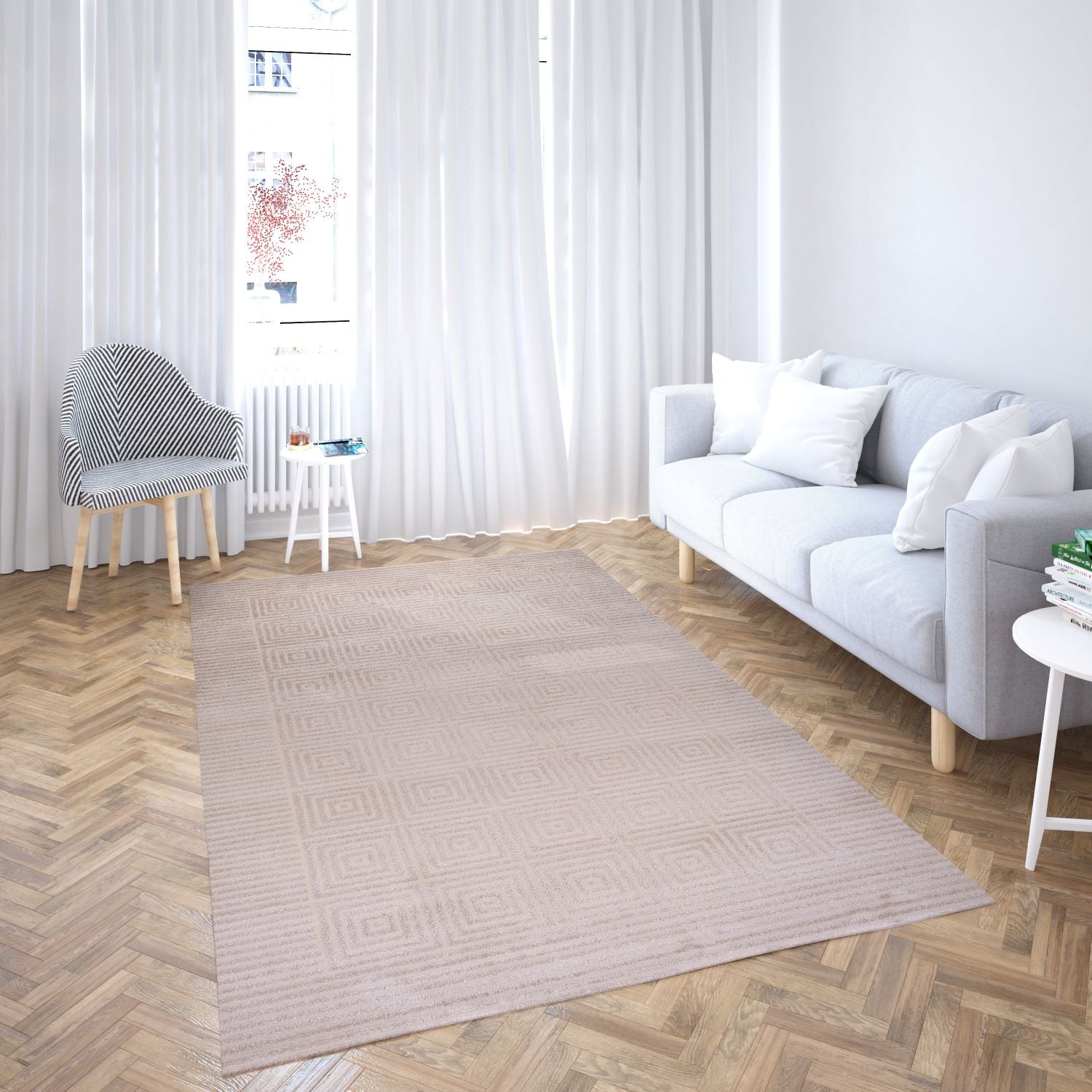 Lucca E646A Beige Modern Area Rug