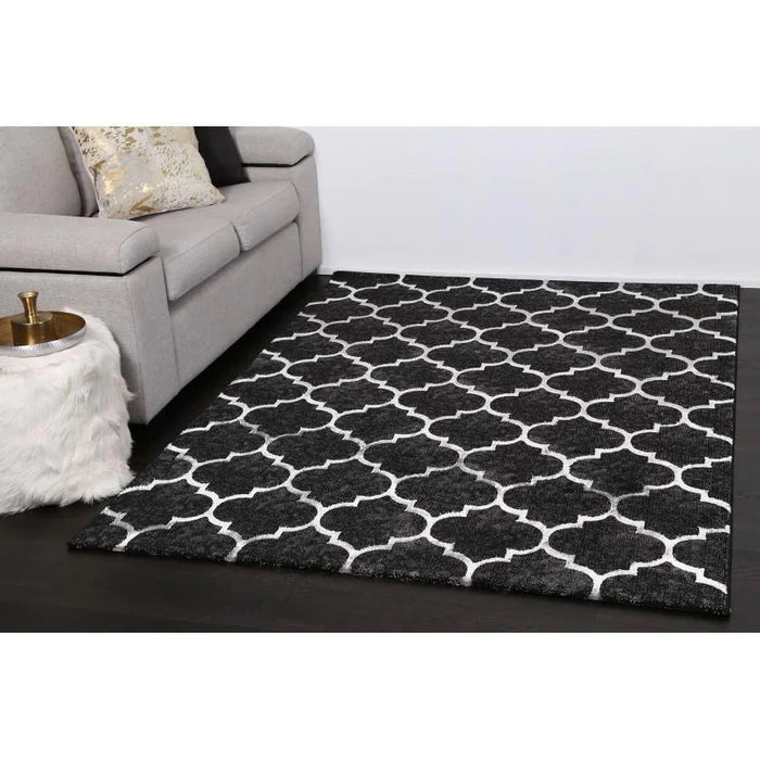 Glimmar 23085 Black/Silver Modern Rug