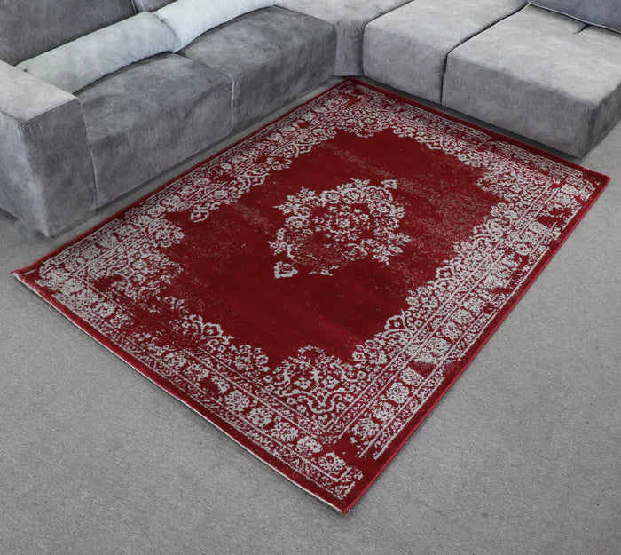 Promotion He269 D.Red Grey Modern Rug