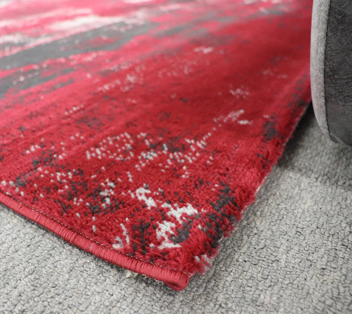 Promotion He431 D Red Anthracite Modern Rug