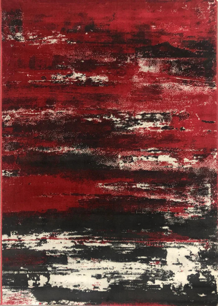 Promotion He431 D Red Anthracite Modern Rug