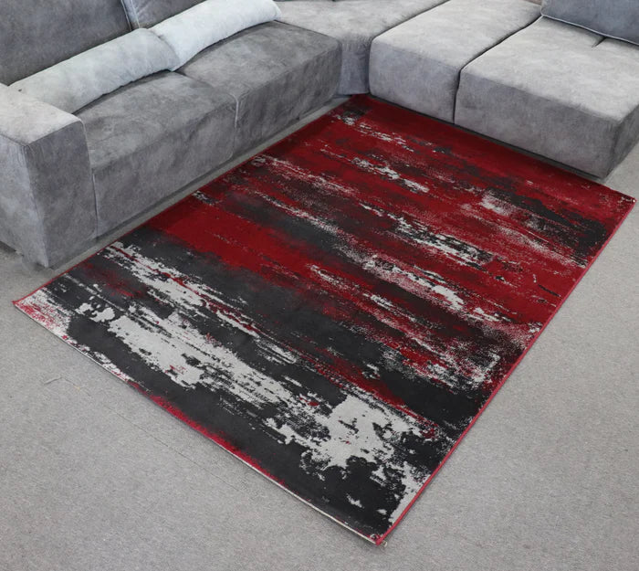 Promotion He431 D Red Anthracite Modern Rug