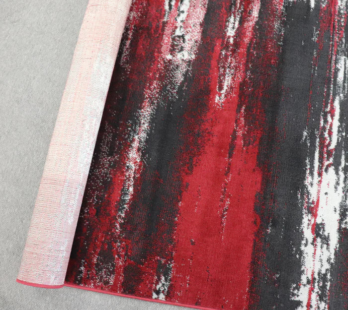 Promotion He431 D Red Anthracite Modern Rug