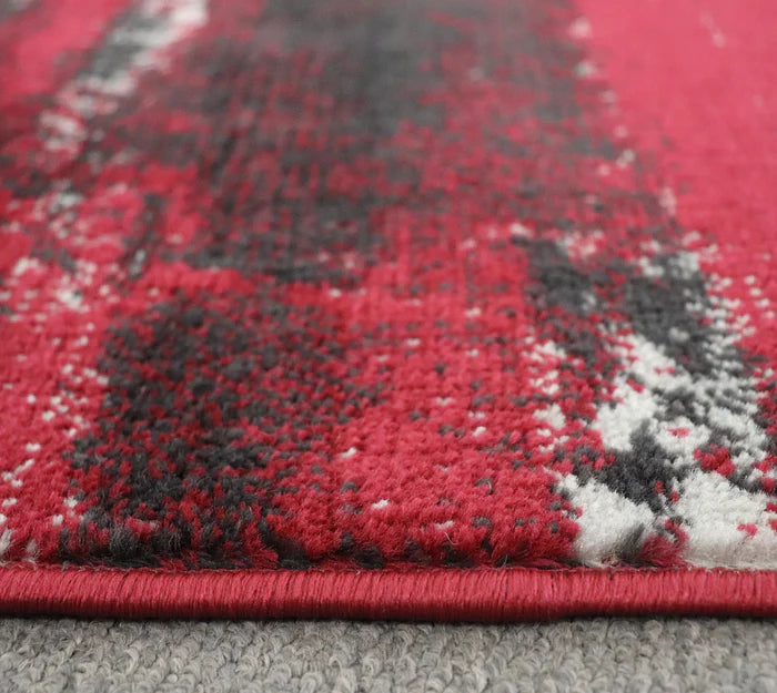 Promotion He431 D Red Anthracite Modern Rug