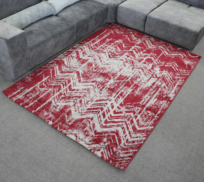 Promotion HE433 D.Red Grey Modern Rug