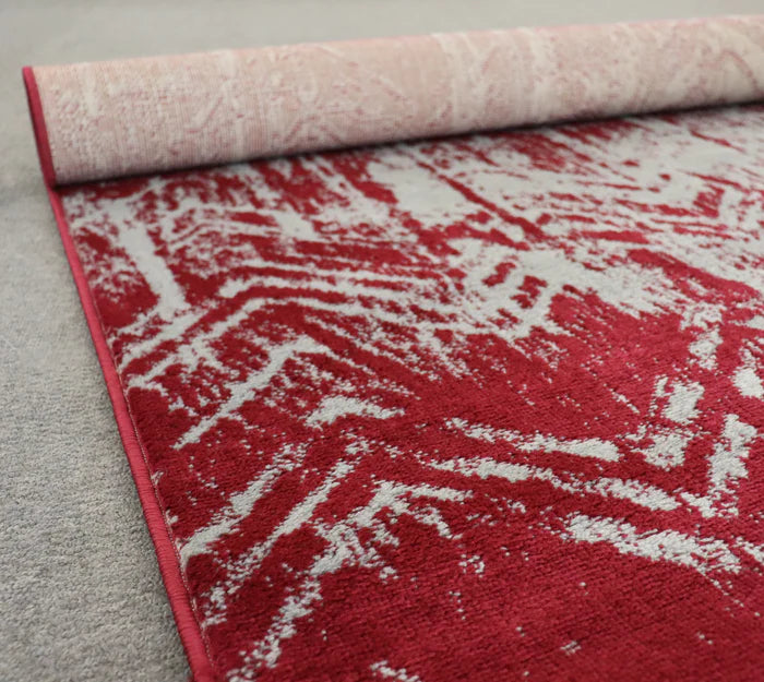 Promotion HE433 D.Red Grey Modern Rug