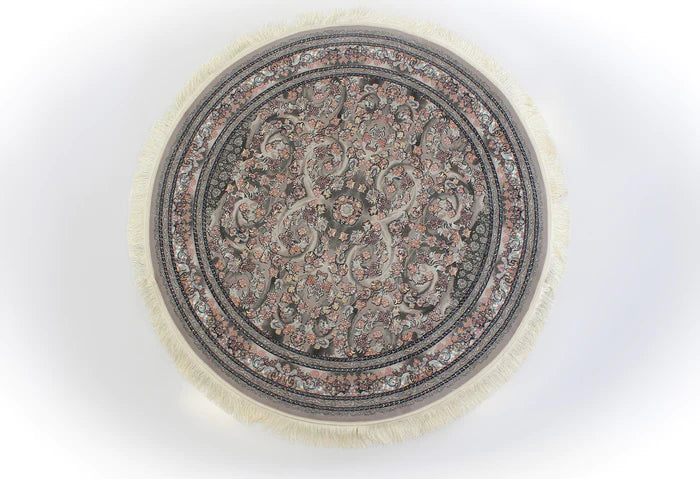 Jasmine 3179 Silver Traditional Round Rug