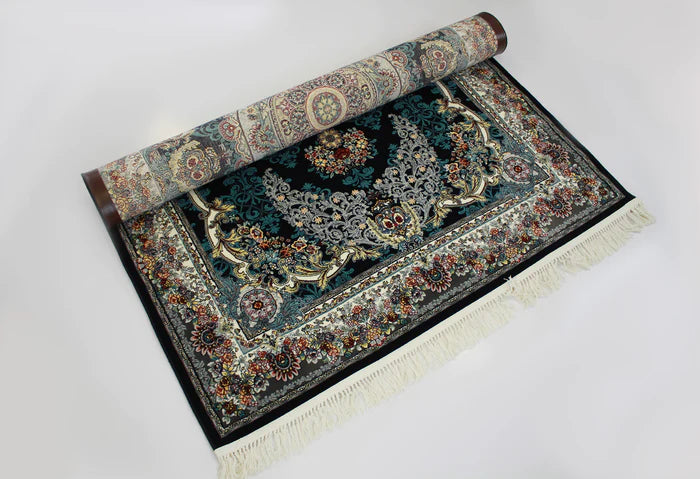 Mashhad 722589 Dark Blue Persian Traditional Rug