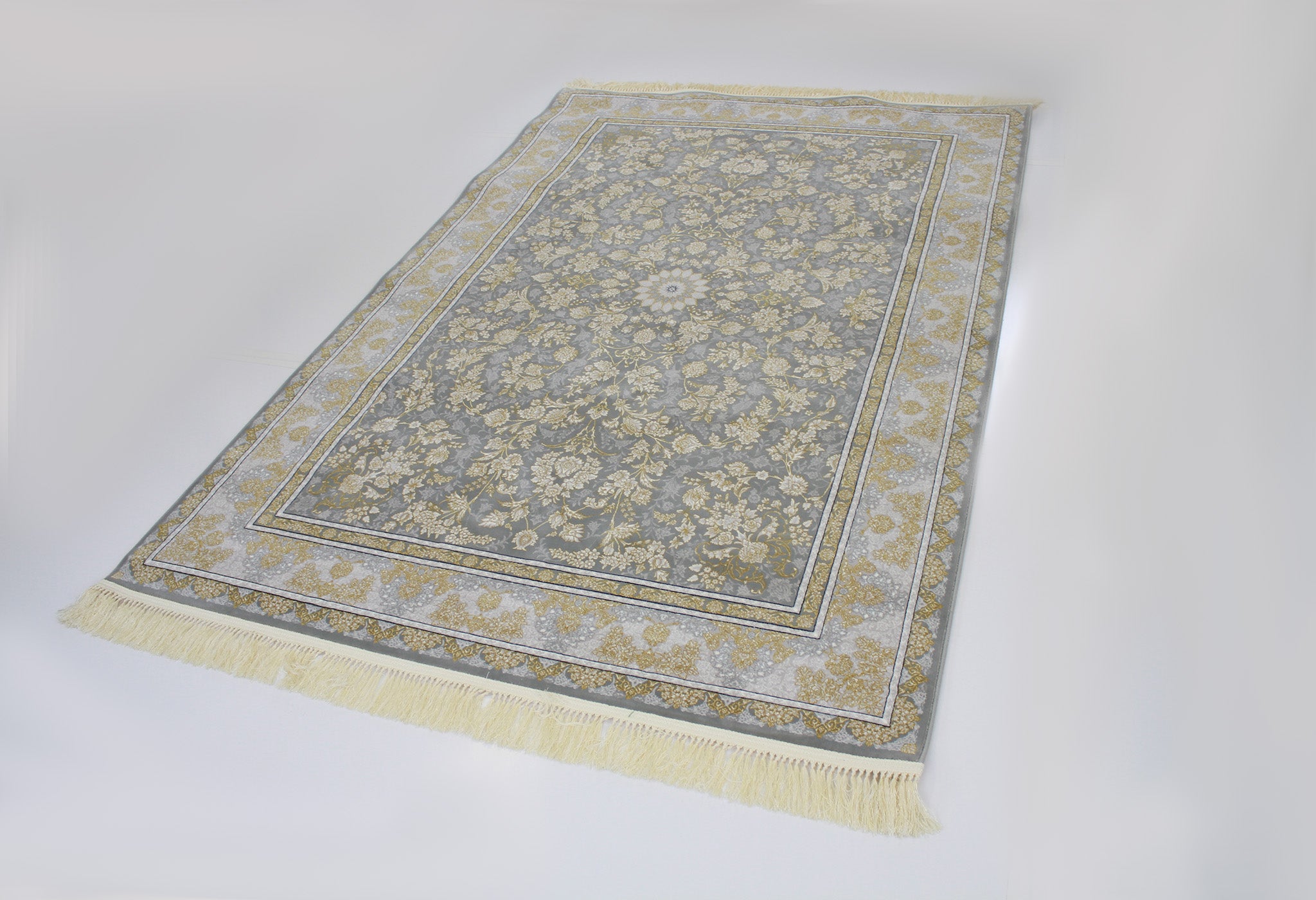 Mashhad 802102 Grey Persian Traditional Rug