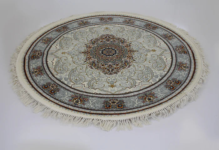 Mashhad 722364 Cream Persian Traditional Round Rug