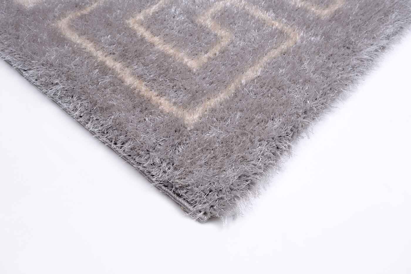 Puffy Style P100A Grey / Beige Modern Shaggy Area Rug