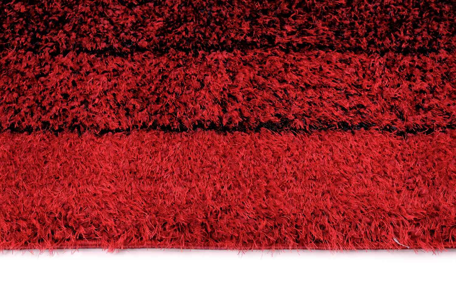 Puffy Style P301F Black / Red Modern Shaggy Area Rug