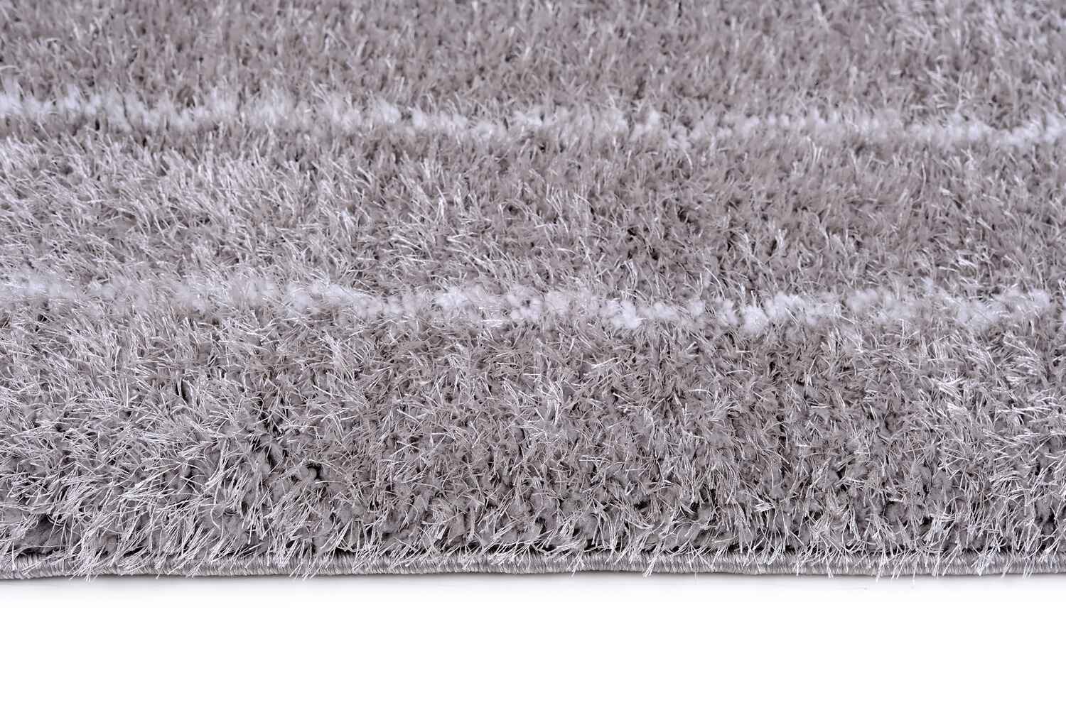 Puffy Style P301D Grey / White Modern Shaggy Area Rug